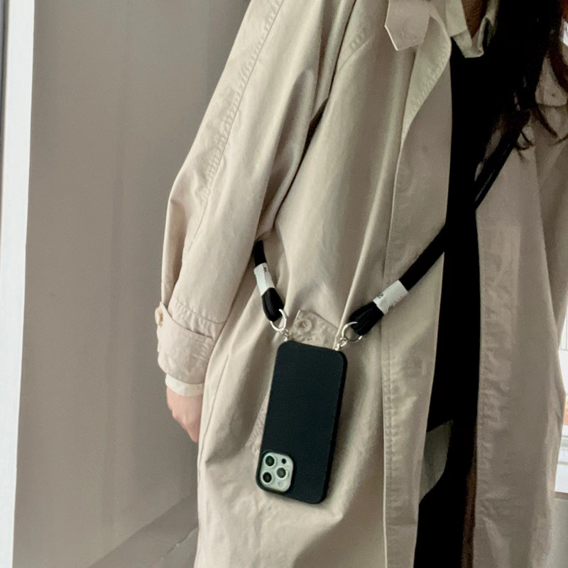 Διπλό κολιέ χιαστί με κορδόνι Θήκη σιλικόνης για Samsung Galaxy S22 S21 S20 Ultra FE S10 S9 S8 Plus Κάλυμμα με λουράκι καρπού