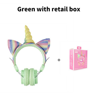 Slatke jednorog slušalice s mačjim ušima, dječje slušalice s mikrofonom, glazbene stereo Bluetooth 5.0 slušalice za PC, telefon, dječje slušalice