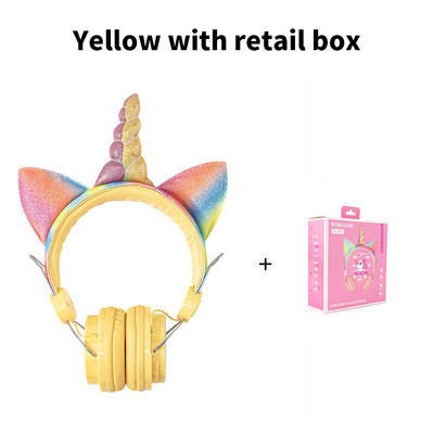 Slatke jednorog slušalice s mačjim ušima, dječje slušalice s mikrofonom, glazbene stereo Bluetooth 5.0 slušalice za PC, telefon, dječje slušalice