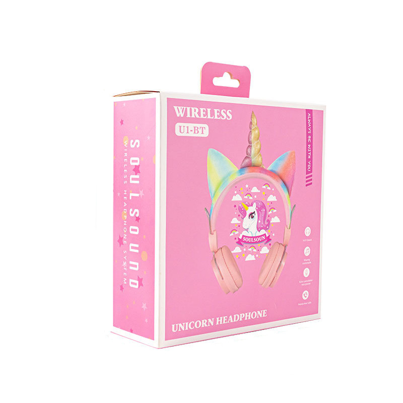 Slatke jednorog slušalice s mačjim ušima, dječje slušalice s mikrofonom, glazbene stereo Bluetooth 5.0 slušalice za PC, telefon, dječje slušalice