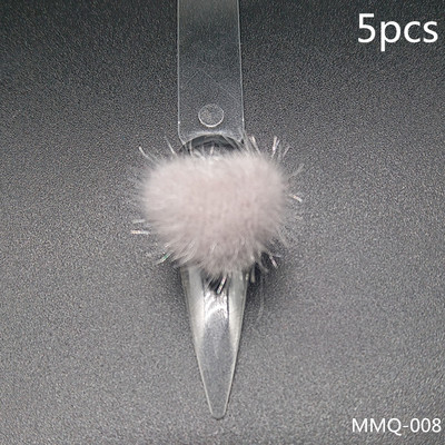 5gab Heart Pom Pom 3D nagu piekariņi 2021 Summer New Magnetic Nail Pom komplekts Accent Nail Magnetic Pom Puffy Pom Charms Nail Art