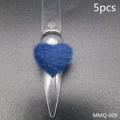 5gab Heart Pom Pom 3D nagu piekariņi 2021 Summer New Magnetic Nail Pom komplekts Accent Nail Magnetic Pom Puffy Pom Charms Nail Art