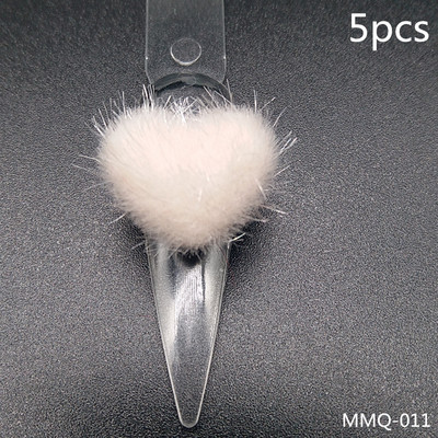 5gab Heart Pom Pom 3D nagu piekariņi 2021 Summer New Magnetic Nail Pom komplekts Accent Nail Magnetic Pom Puffy Pom Charms Nail Art
