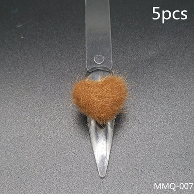 5gab Heart Pom Pom 3D nagu piekariņi 2021 Summer New Magnetic Nail Pom komplekts Accent Nail Magnetic Pom Puffy Pom Charms Nail Art