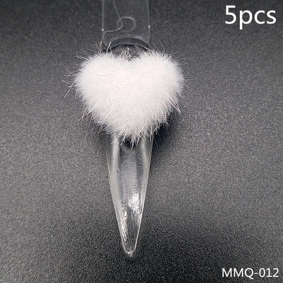 5gab Heart Pom Pom 3D nagu piekariņi 2021 Summer New Magnetic Nail Pom komplekts Accent Nail Magnetic Pom Puffy Pom Charms Nail Art