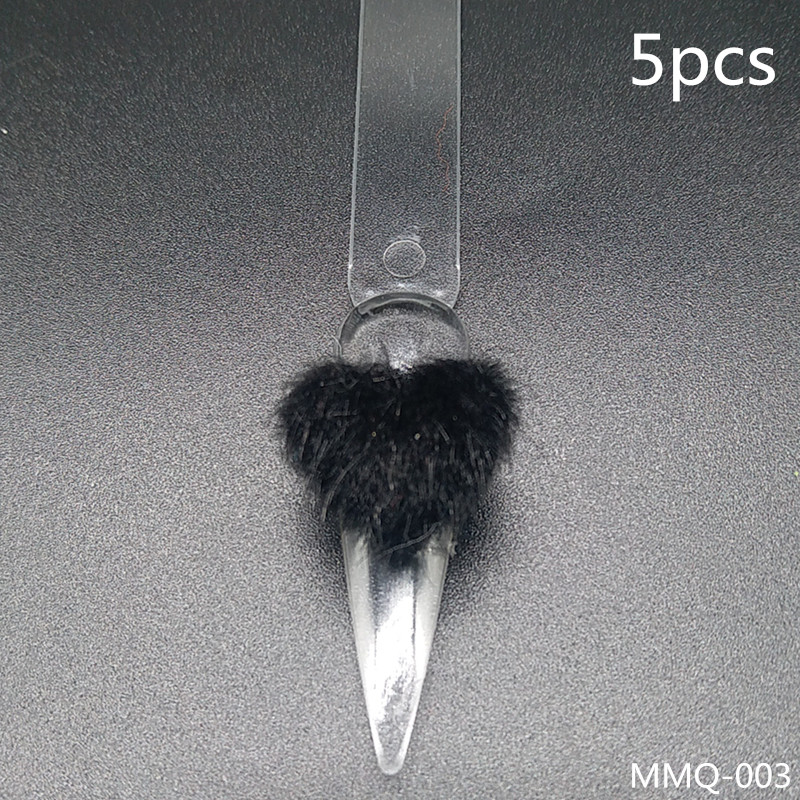 5 vnt. Heart Pom Pom 3D Nail Charms 2021 Summer New Magnetic Nail Pom Kit Accent Nail Magnetic Pom Puffy Pom Charms Nail Art