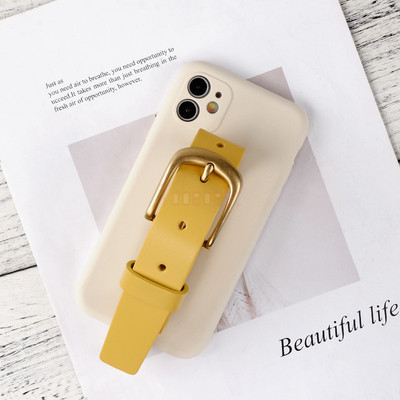 Modna narukvica s remenom Tekuća silikonska futrola za iPhone 13 12 Mini 11 Pro XS Max X XR 7 8 6 6S Plus prsten za zapešće Poklopac za držač telefona