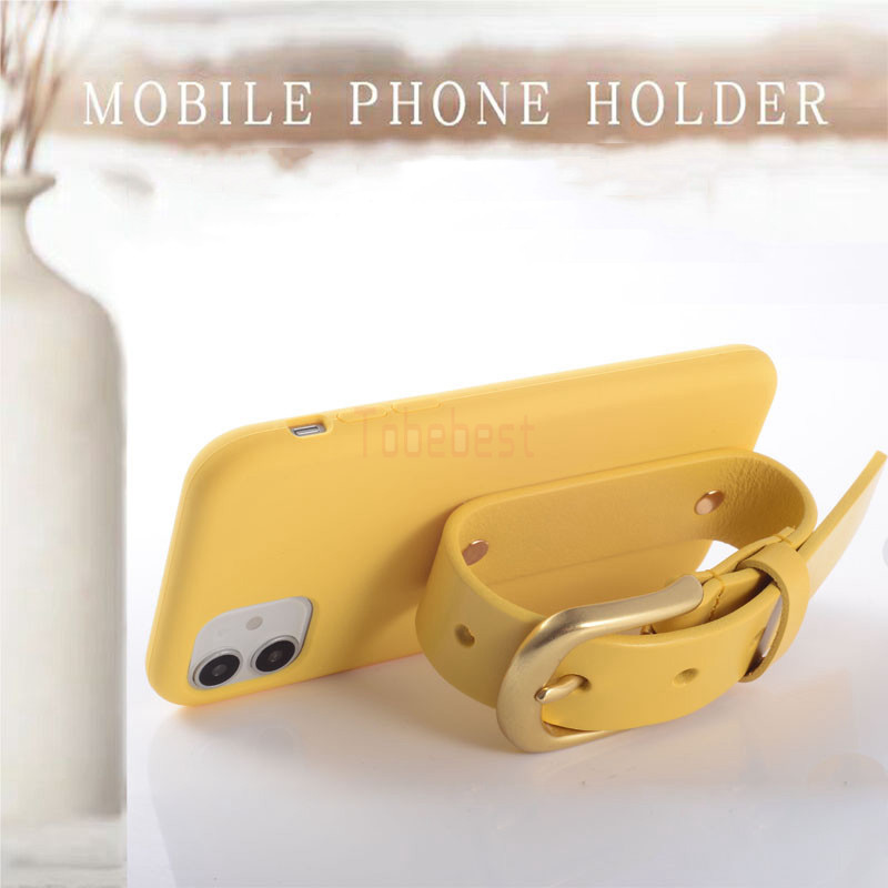 Modna narukvica s remenom Tekuća silikonska futrola za iPhone 13 12 Mini 11 Pro XS Max X XR 7 8 6 6S Plus prsten za zapešće Poklopac za držač telefona