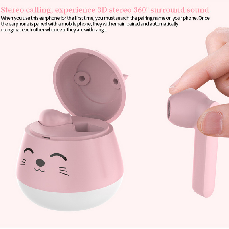 TWS Earbuds Prijenosne bežične Bluetooth 5.0 slušalice Stereo zvuk Sportske slušalice Lijep dizajn Cut Pet slušalice s mikrofonom