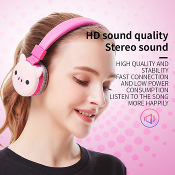 Bluetooth слушалки Безжични сладки слушалки Млади хора Деца Деца Момчета Момичета Сгъваема стерео слушалка 3,5 мм щепсел с микрофон