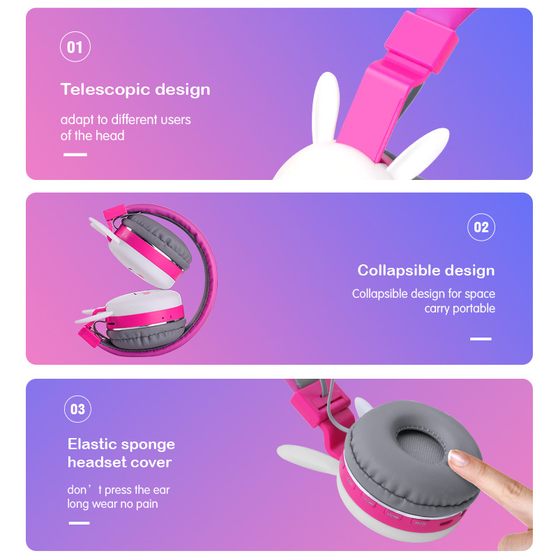 Ακουστικά Bluetooth Ασύρματα Χαριτωμένα Ακουστικά Νέοι Παιδιά Παιδιά Αγόρια Κορίτσια Πτυσσόμενα Στερεοφωνικά Ακουστικά 3,5 mm βύσμα με μικρόφωνο