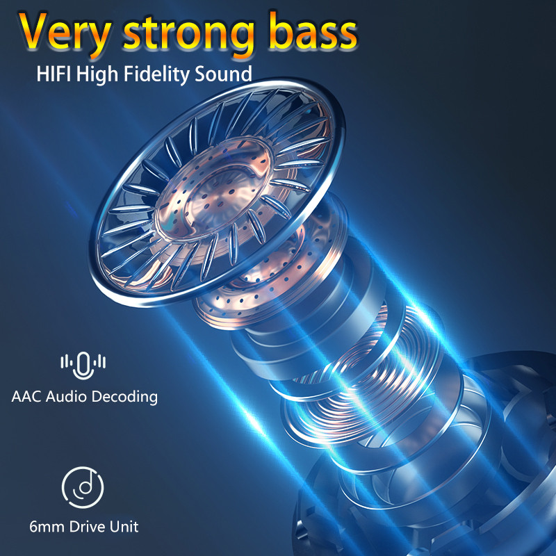 Ακουστικά TWS Bluetooth 5.0 Ασύρματα ακουστικά LED Power Display με 2000mAh Power Bank HD υλικό καθρέφτη για τηλέφωνο IOS Android