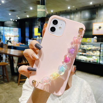 Прозрачен калъф с верижка с гривна Crystal Love за Samsung Galaxy A6 A8 Plus A7 A9 2018 Coque Каишка за китка Силиконов мек TPU капак