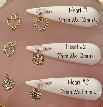 10PCS 3D талисмани за нокти Висящ кръст сърце луна бижута за нокти 3D талисмани за нокти за декорация на нокти Пиърсинг висулки