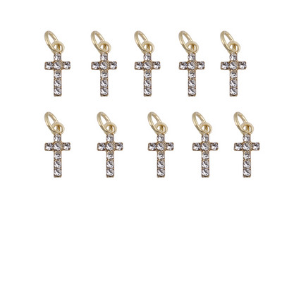 10 DB 3D körömbűvek Lógó Kereszt szív hold köröm ékszerek 3D körömbűvek Nail Art Dekorációs körömpiercing medálokhoz