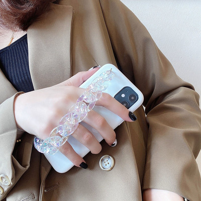 Läbipaistev kristallist käevõru ketiga telefoni ümbris iphone 13 12 11 Pro XS Max XR X 8 7 6S 6 Plus SE 5 5S silikoonist pehme TPU matt kate
