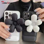 Απλές ασπρόμαυρες λουλούδια Winter Down θήκη τηλεφώνου για IPhone 13 12 11 Pro Max Coque Προστασία αερόσακου πίσω κάλυμμα