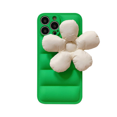 Απλές ασπρόμαυρες λουλούδια Winter Down θήκη τηλεφώνου για IPhone 13 12 11 Pro Max Coque Προστασία αερόσακου πίσω κάλυμμα