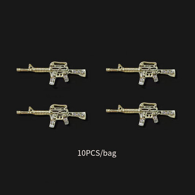 Luxury Pink Gun Nail Charms Kawaii Bunny Glitter Rhinestones Κρυστάλλινα DIY κοσμήματα μανικιούρ 3D αξεσουάρ διακόσμησης νυχιών
