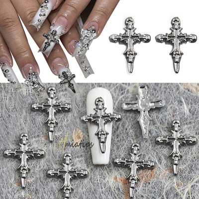 Luxury Pink Gun Nail Charms Kawaii Bunny Glitter Rhinestones Κρυστάλλινα DIY κοσμήματα μανικιούρ 3D αξεσουάρ διακόσμησης νυχιών