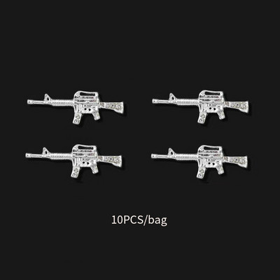 Luxury Pink Gun Nail Charms Kawaii Bunny Glitter Rhinestones Κρυστάλλινα DIY κοσμήματα μανικιούρ 3D αξεσουάρ διακόσμησης νυχιών