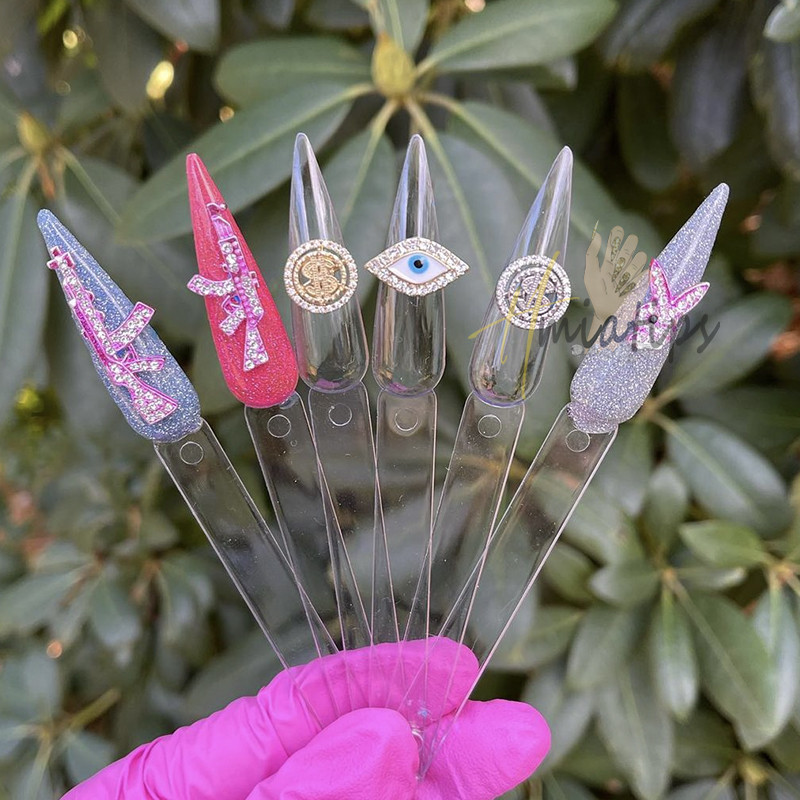 Луксозни розови талисмани за нокти с пистолет Kawaii Bunny Glitter Rhinestones Crystal Направи си сам бижута Маникюр 3D Аксесоари за декорация на нокти