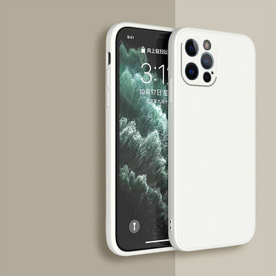 Melns šķidrā silikona telefona maciņš iPhone 13 12 11 14 Pro XS Max XR X 8 7 6S 6 Plus SE 2020 kameras aizsardzība mīksts aizmugures vāciņš