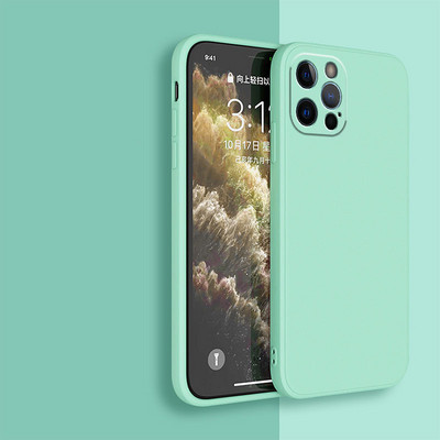 Melns šķidrā silikona telefona maciņš iPhone 13 12 11 14 Pro XS Max XR X 8 7 6S 6 Plus SE 2020 kameras aizsardzība mīksts aizmugures vāciņš