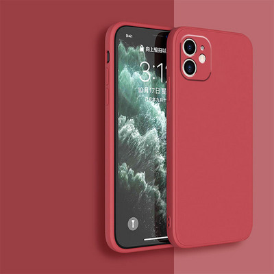 Melns šķidrā silikona telefona maciņš iPhone 13 12 11 14 Pro XS Max XR X 8 7 6S 6 Plus SE 2020 kameras aizsardzība mīksts aizmugures vāciņš