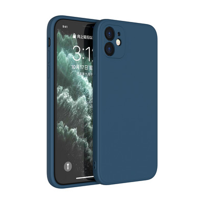 Melns šķidrā silikona telefona maciņš iPhone 13 12 11 14 Pro XS Max XR X 8 7 6S 6 Plus SE 2020 kameras aizsardzība mīksts aizmugures vāciņš