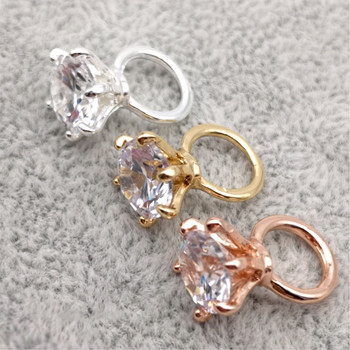 5PC Японски пръстен за нокти с циркон Талисман с големи диамантени кристални декори 10*16 mm 3D пръстени от сплав Блестящи пръстени Накрайници за нокти Направи си сам аксесоари 7 mm