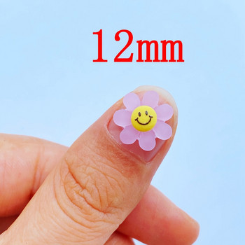 50 бр. 3D талисмани за нокти от смола Слънчеви цветя Части за нокти Аксесоари Kawaii Направи си сам Декорация за нокти