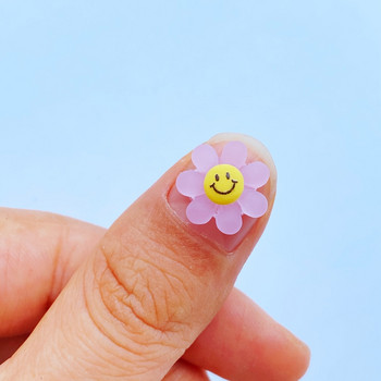 50 бр. 3D талисмани за нокти от смола Слънчеви цветя Части за нокти Аксесоари Kawaii Направи си сам Декорация за нокти