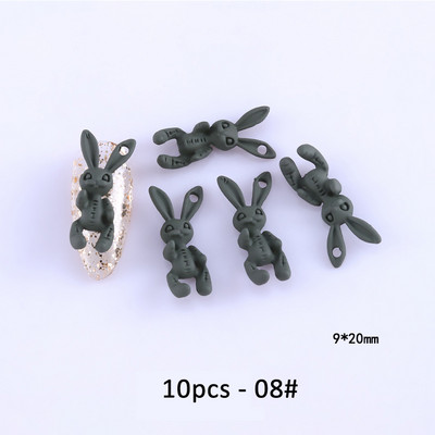 Új koponya nyúl körömdíszítések 3D rajzfilm nyúl köröm ékszerek piercing díszek DIY divat manikűr kiegészítők
