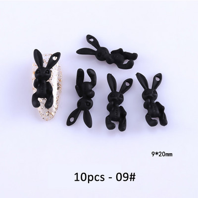 Új koponya nyúl körömdíszítések 3D rajzfilm nyúl köröm ékszerek piercing díszek DIY divat manikűr kiegészítők