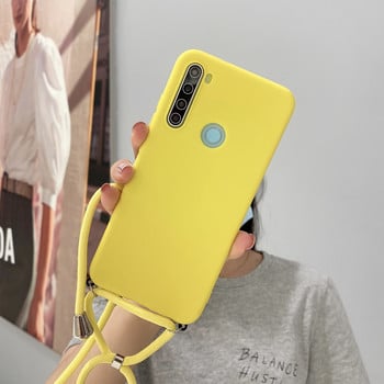 Силиконов калъф за каишка с кабел и верига за шнур за Xiaomi Poco X3 Nfc F2 Pro M3 Pocophone F1 Candy Color Soft TPU Cover