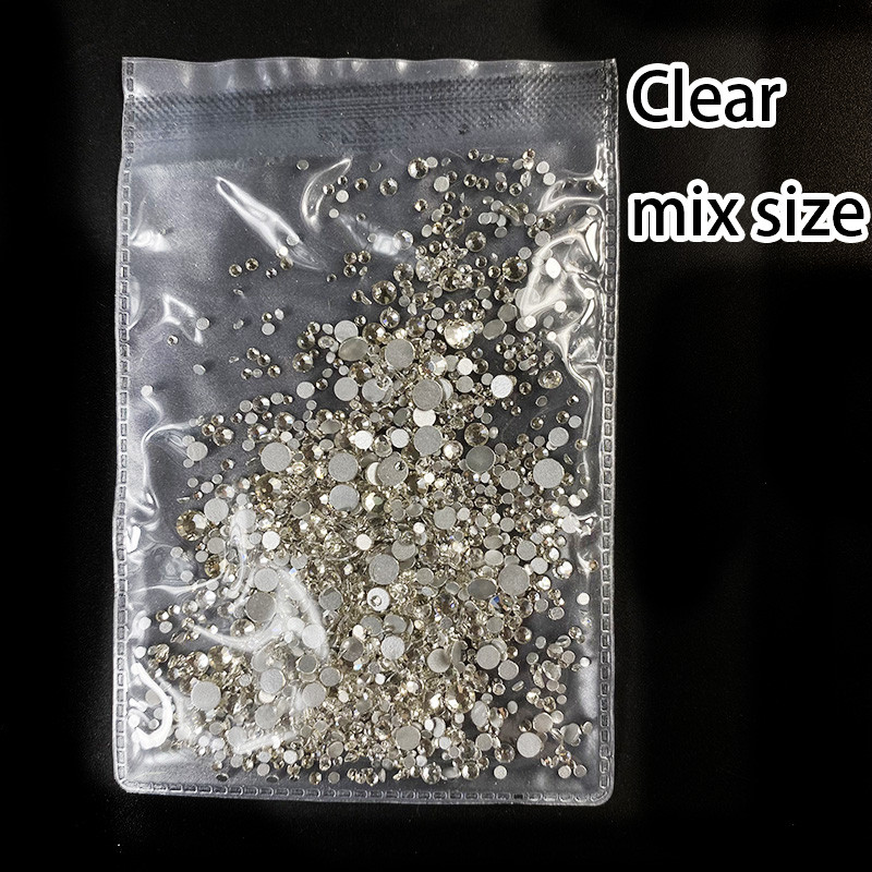 Yanruo 1440db Kristály köröm strassz SS3-SS10 Csillogó Nem Hotfix Flatback Manikűr Nail Art Dekorációk Üveggyöngyök