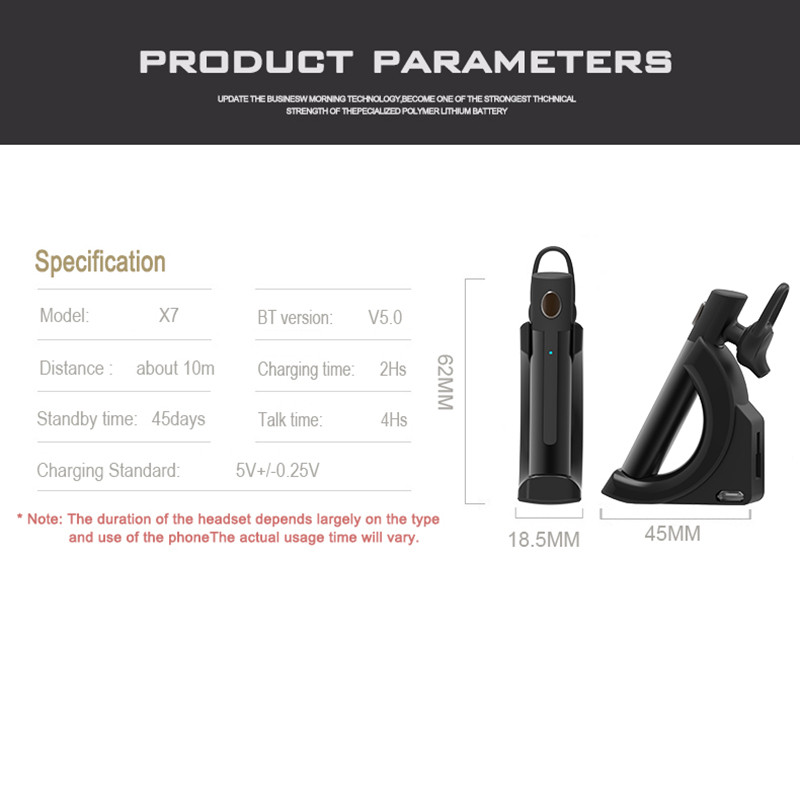 X7 Car Driving Bluetooth Earphone Ασύρματο Lotus CVC Ακουστικό μείωσης θορύβου με μικρόφωνο Handsfree Earbuds Έλεγχος έντασης ήχου