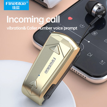 Fineblue F520 Bluetooth слушалки, прибираща се аурикулярна петлична слушалка с щипка за едно ухо Безжична безжична Lotus оригинална