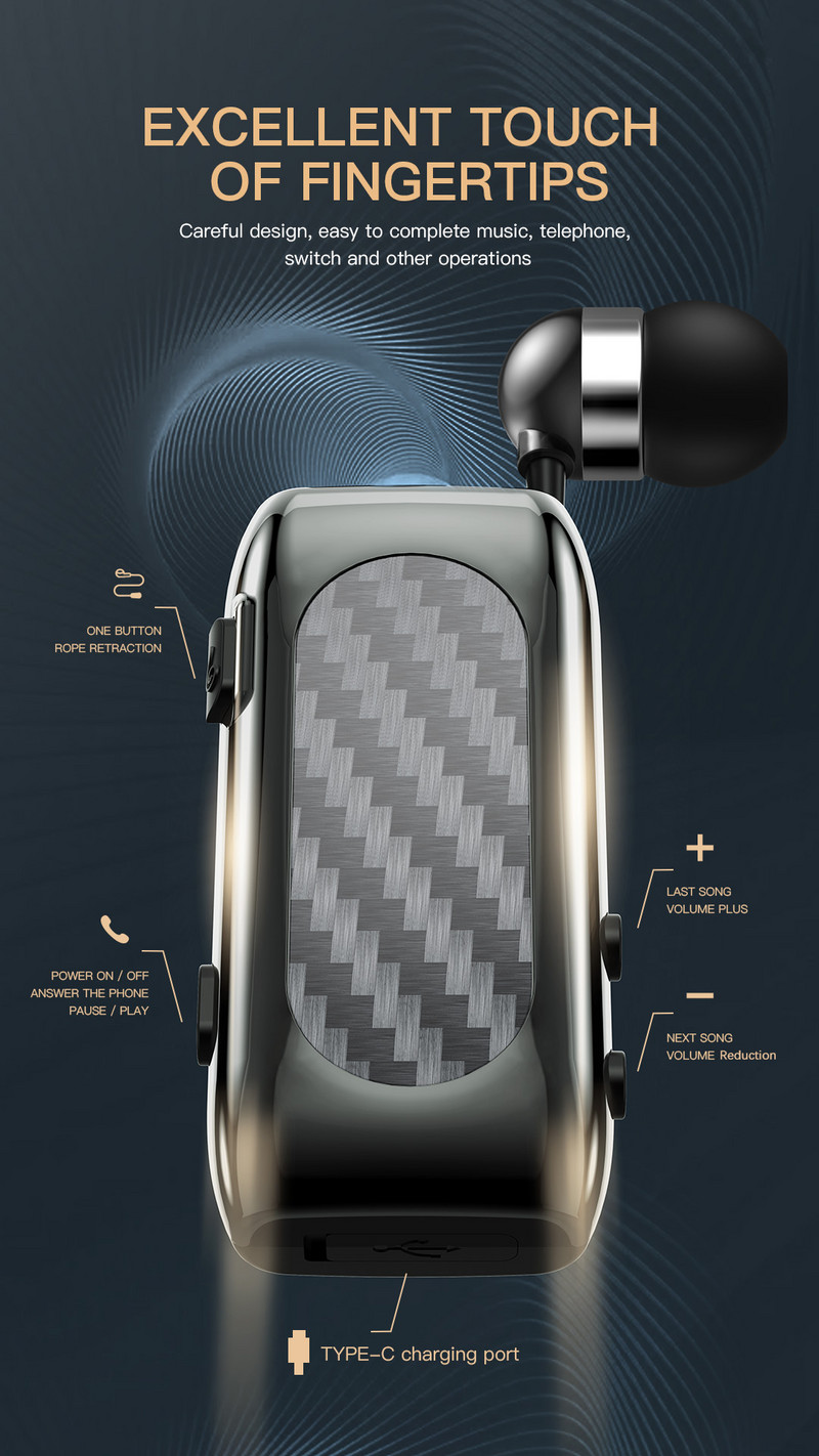 Căști fără fir Bluetooth K56 Căști cu înfășurare cu fir Suport unic cu clipă Reducere zgomot Căști Lotus Încărcare rapidă F920 F910