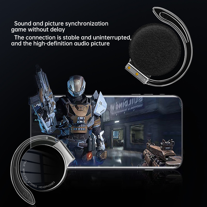 Trouvaille Earhook TWS sportfülhallgató futólámpa mikrofonnal Vízálló IPX5 fejhallgató Bluetooth vezeték nélküli fülhallgató sportokhoz