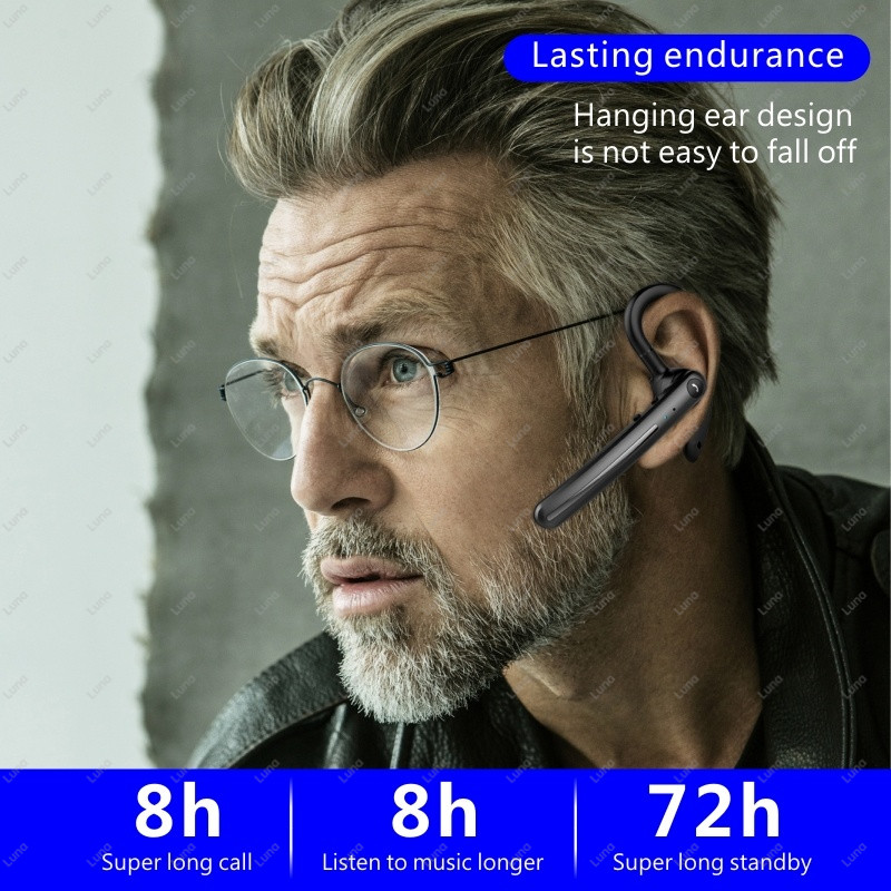 Căști Earhook Căști fără fir compatibile cu Bluetooth cu două microfoane Reducere a zgomotului Telefoane urechi Control volum microfon