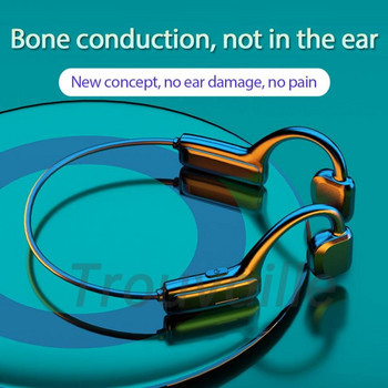 Trouvaille Bluetooth Fone Bone Conduction Ακουστικά Ασύρματα ακουστικά Handsfree με μικρόφωνο Αδιάβροχο αθλητικό ακουστικό TWS