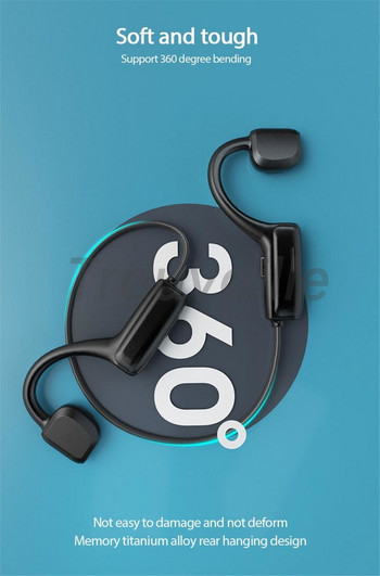 Trouvaille Bluetooth Fone слушалки с костна проводимост Безжични слушалки Handsfree с микрофон Водоустойчиви TWS спортни слушалки