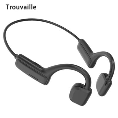 Trouvaille Bluetooth Fone слушалки с костна проводимост Безжични слушалки Handsfree с микрофон Водоустойчиви TWS спортни слушалки