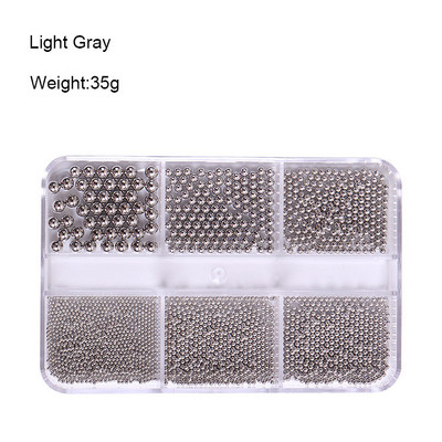 1 kutija Svijetle zlatne perle Nail Art Charm 3D 0,8-3 mm Mješavina veličina Više boja Metalne legure Kavijari Perle Kugla DIY pribor za dragulje za nokte