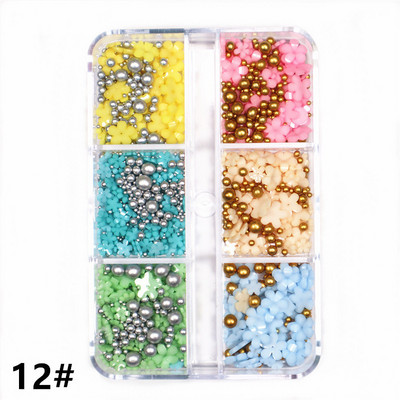 1 kutija Svijetle zlatne perle Nail Art Charm 3D 0,8-3 mm Mješavina veličina Više boja Metalne legure Kavijari Perle Kugla DIY pribor za dragulje za nokte