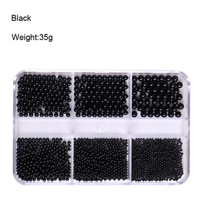 1 kutija Svijetle zlatne perle Nail Art Charm 3D 0,8-3 mm Mješavina veličina Više boja Metalne legure Kavijari Perle Kugla DIY pribor za dragulje za nokte