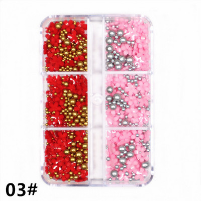 1 kutija Svijetle zlatne perle Nail Art Charm 3D 0,8-3 mm Mješavina veličina Više boja Metalne legure Kavijari Perle Kugla DIY pribor za dragulje za nokte