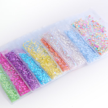 1440PCS Nail Art Pearl Rhinestones Mermaid Candy Colors 3D Round Flatback Crystal Beads Nail Art Decoration DIY Manicure Design